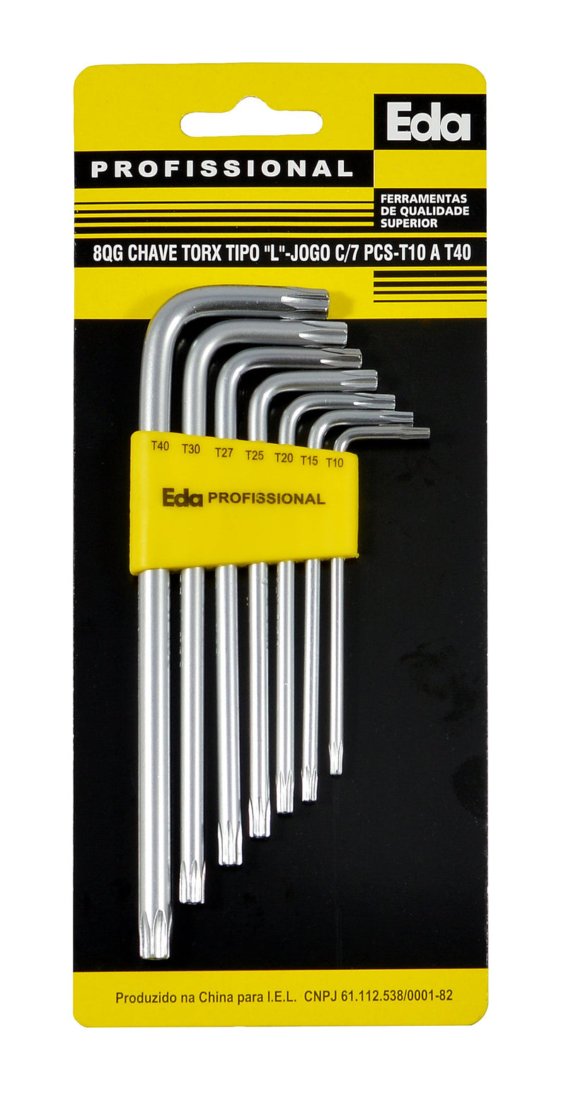 EDA Chaves Torx Tipo L Longas 10 Peças